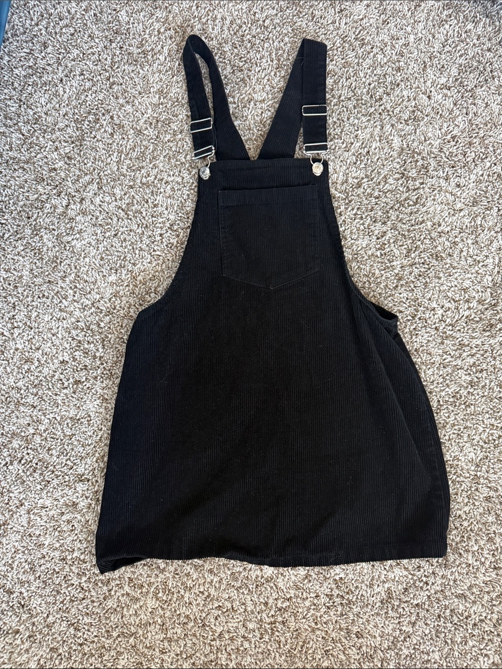 Forever 21 Black Corduroy Overall Dress